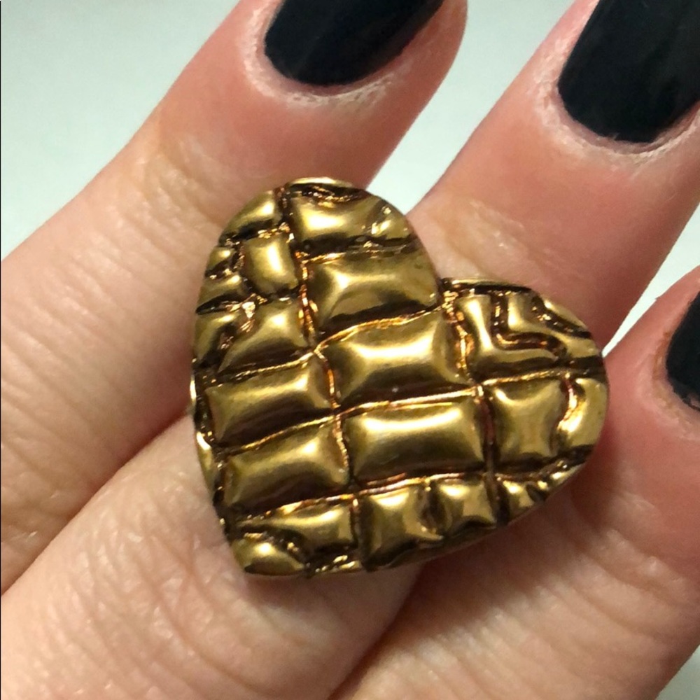 Ralph Lauren Textured Brass Heart Ring
